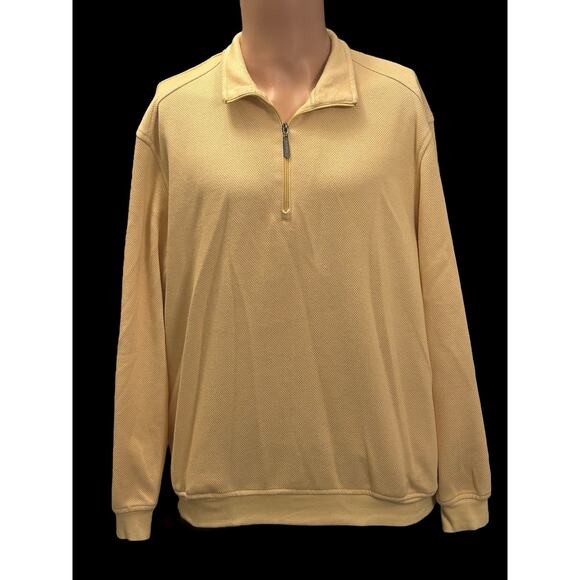 Pro Tour Pullover Golf Shirt Long Sleeve Yellow 1/4 Zip Men’s Medium - Picture 1 of 6